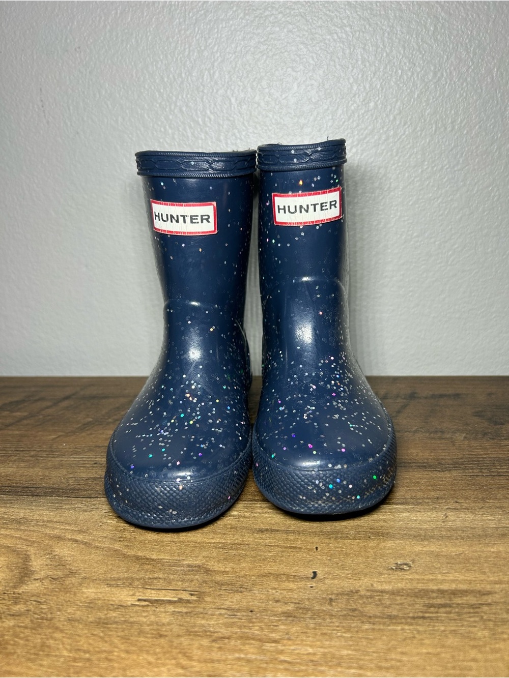 Hunter Kids Navy Glitter Rain Boots